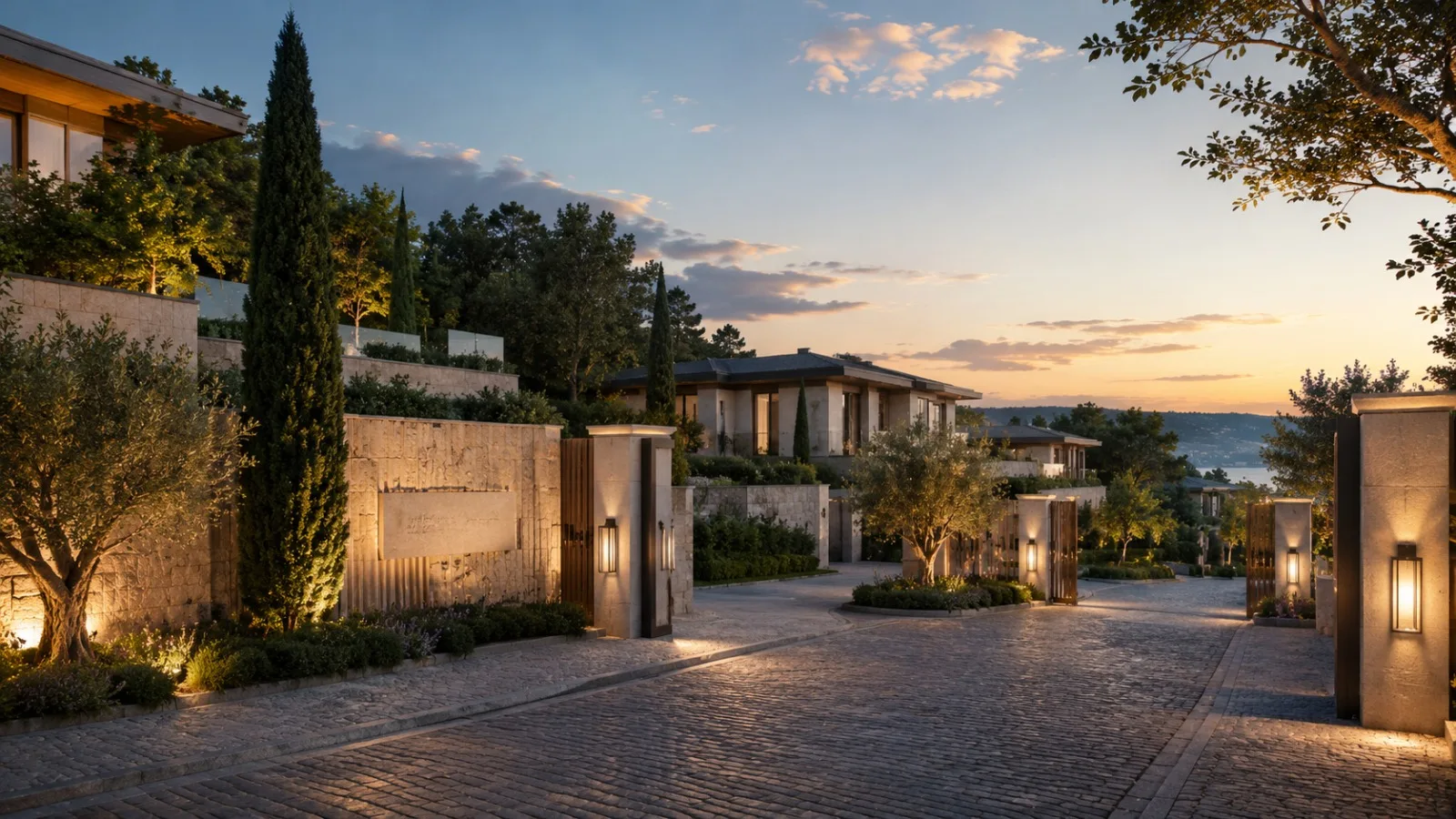 Dolmabahçe İnşaat landscaped boutique residential arrival drive
